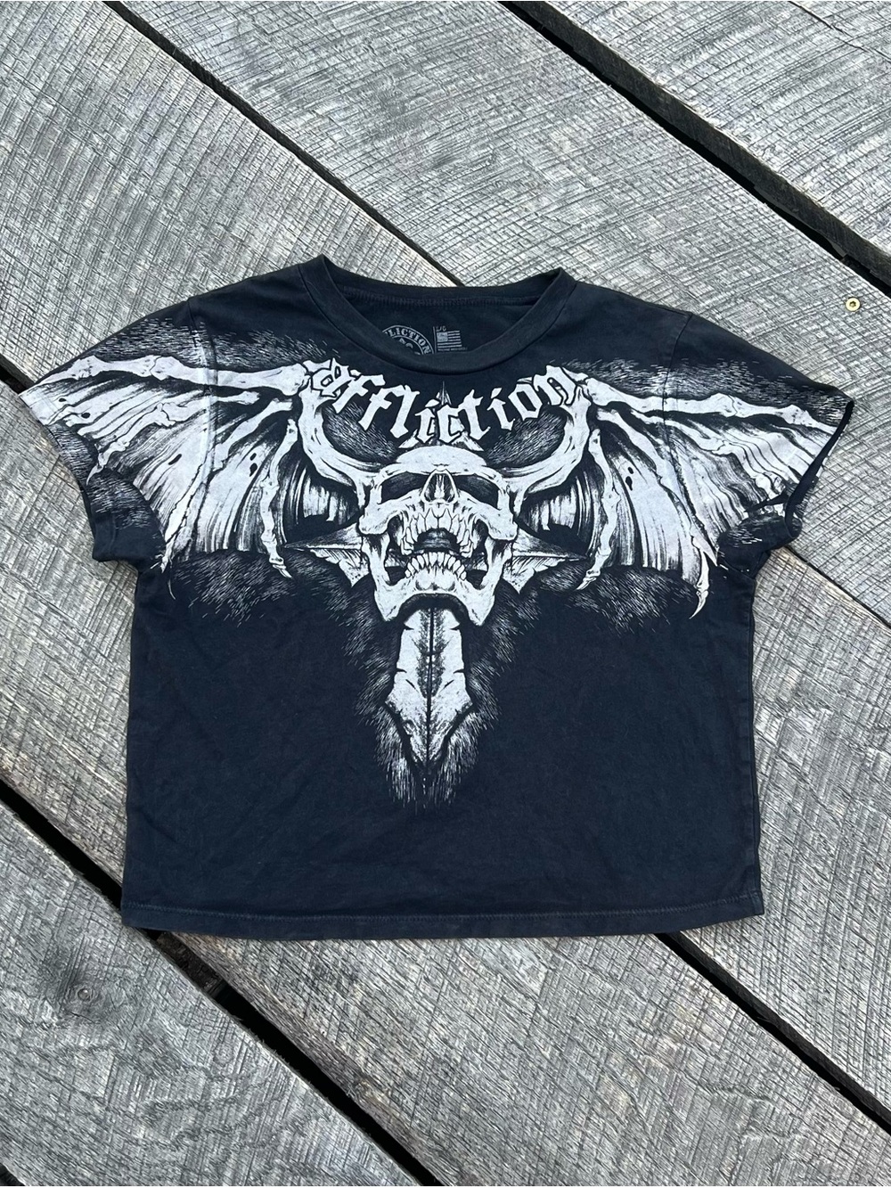 Affliction Night Screamer Cropped Tee